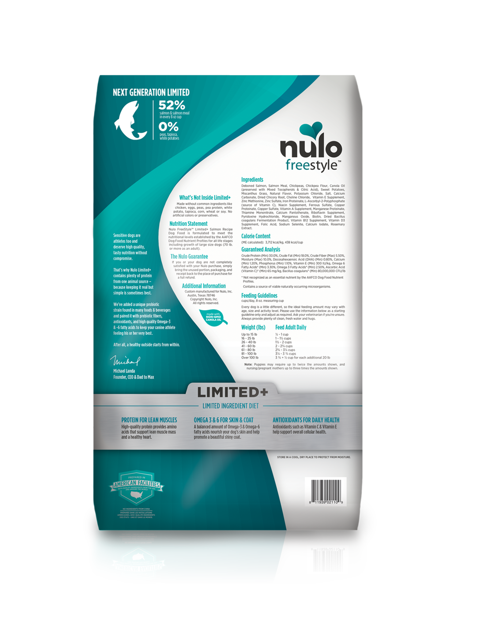 Nulo Nulo FreeStyle Grain Free High-Meat Kibble -Limited Ingredients Salmon Recipe For  Puppy and Adult Dogs