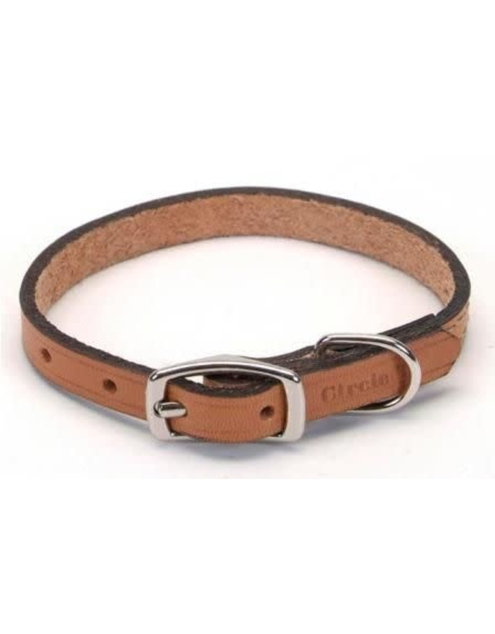 CIRCLE T CIRCLE T Oak Tanned Leather Town DOG Collar Tan 3 8X10IN
