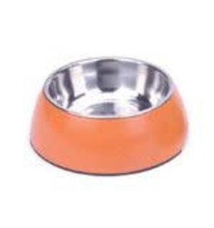 DEFINE PLANET DEFINE PLANET Dog Bamboo Bowl Round with SS Insert Orange Small