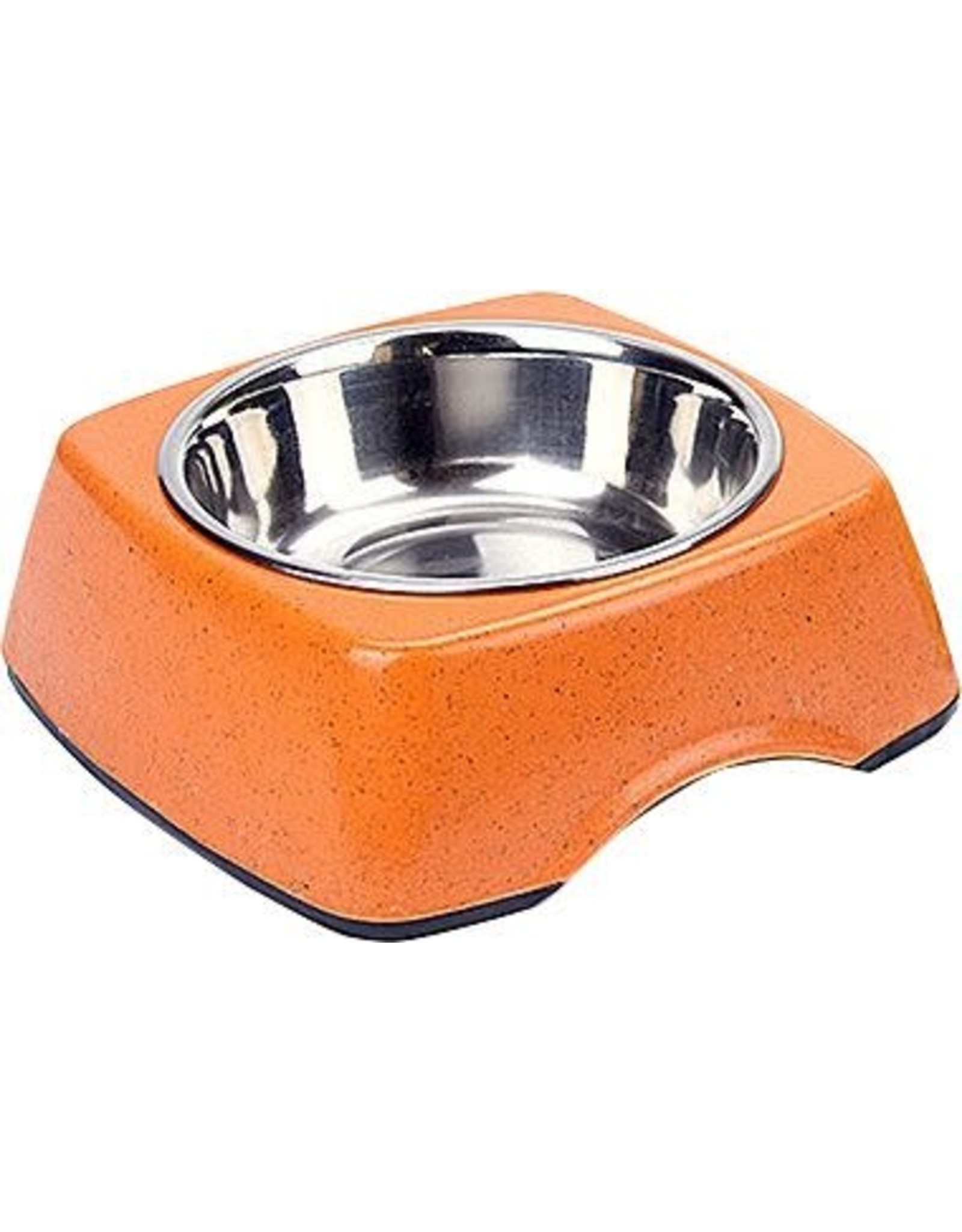 DEFINE PLANET DEFINE PLANET Dog Bamboo Bowl Square with SS Insert Orange Large