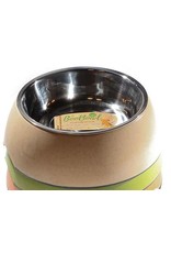 DEFINE PLANET DEFINE PLANET Dog Bamboo Bowl Round with SS Insert Ivory Small