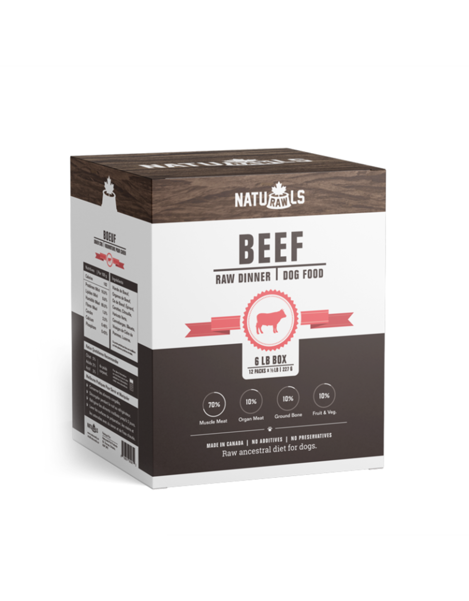 Naturawls NatuRAWls Frozen Raw Beef w Veggies For Dogs 12 x 227g (C)