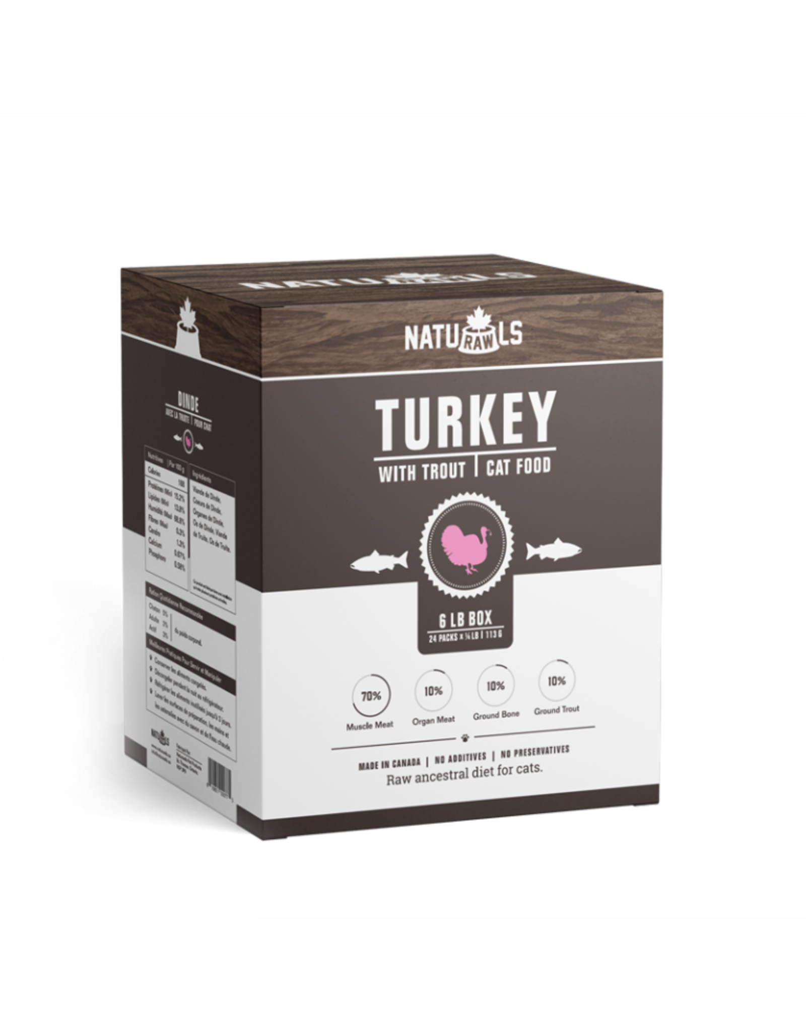 Naturawls NatuRAWls Frozen Raw Turkey & Trout For Cats 24 x 113g (C)