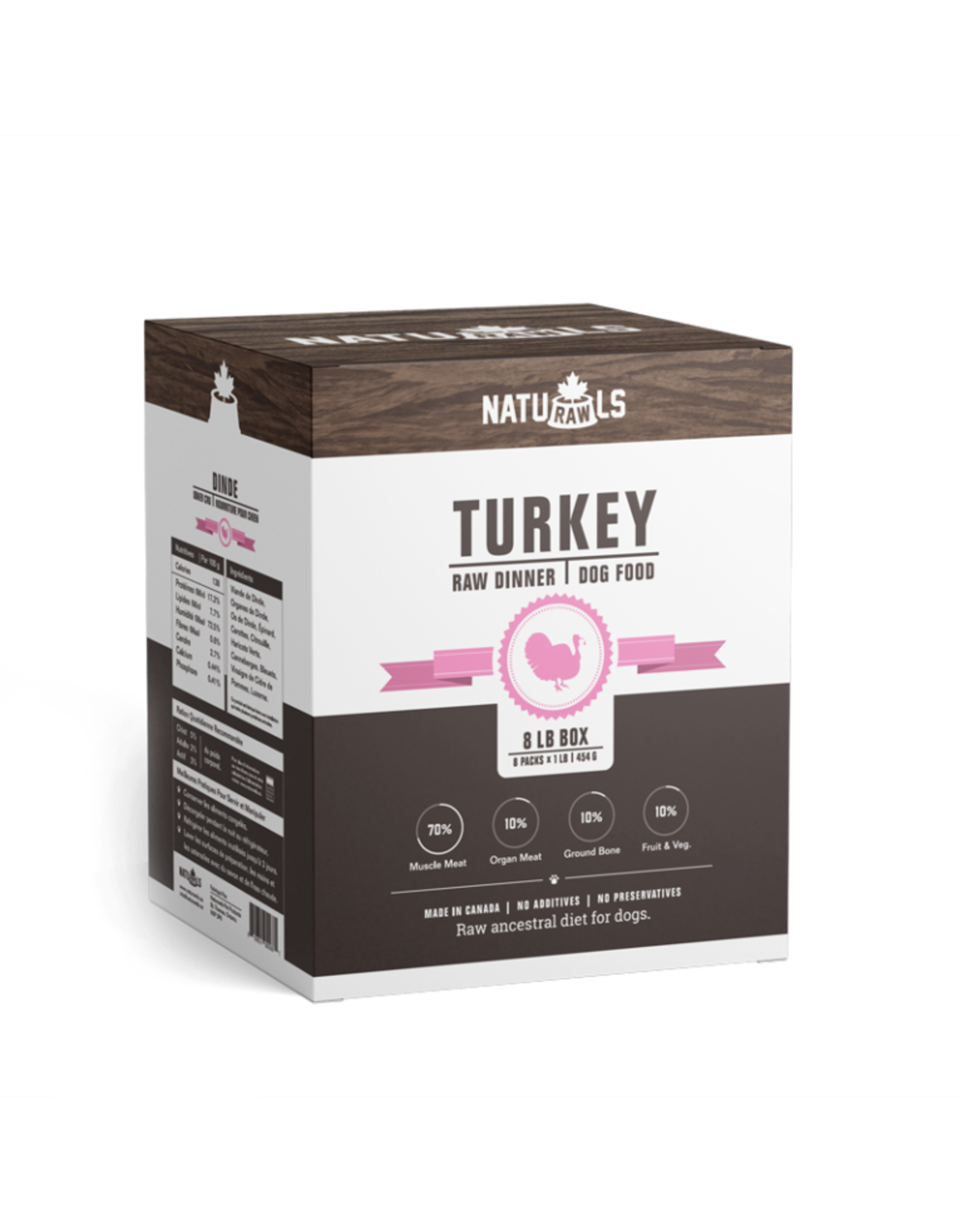 Naturawls NatuRAWls Frozen Raw Turkey w Veggies For Dogs 12 x 227g (C)