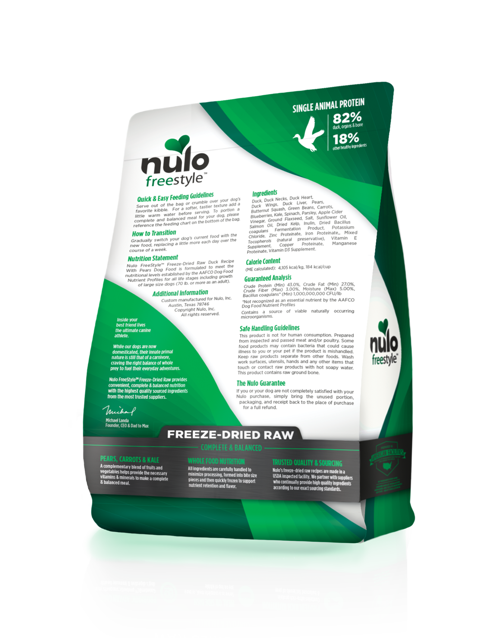 Nulo Nulo Freestyle Freeze-Dried Raw Duck with Pears For Dogs