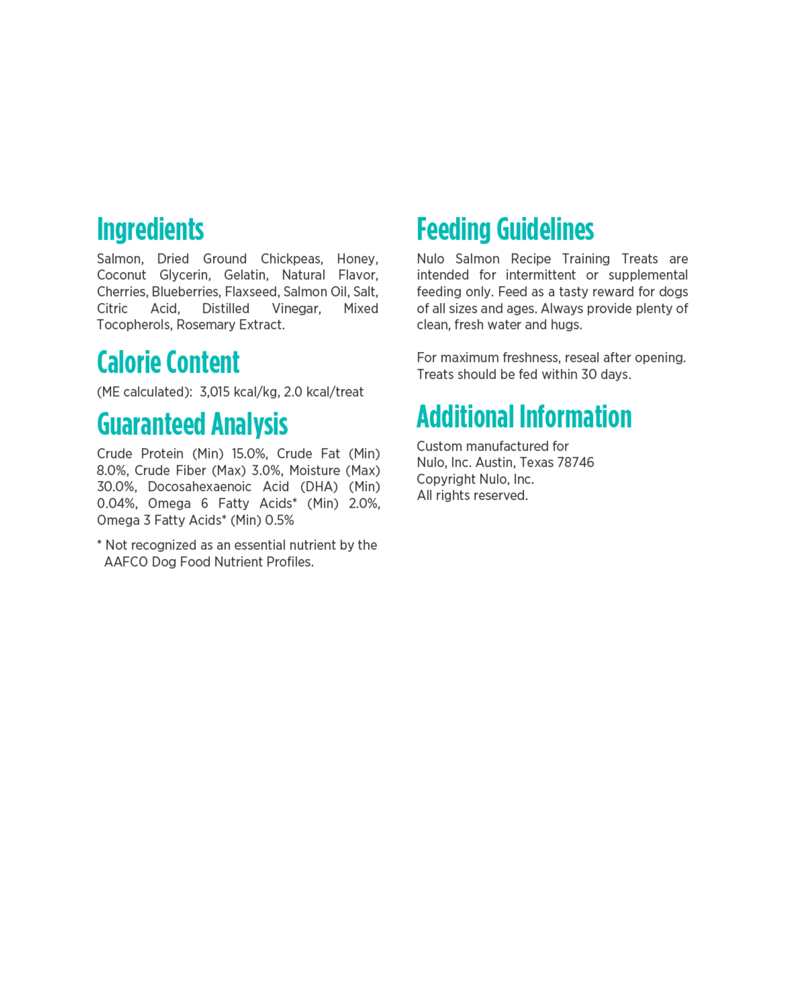 Nulo Nulo Freestyle Training Treats - Salmon Recipe for Dogs  4oz