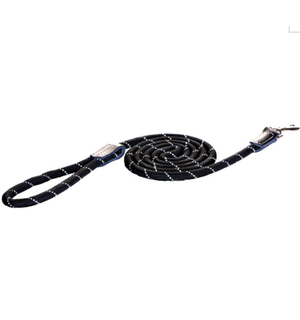 ROGZ Large Rope Lead Black 1/2x6ft