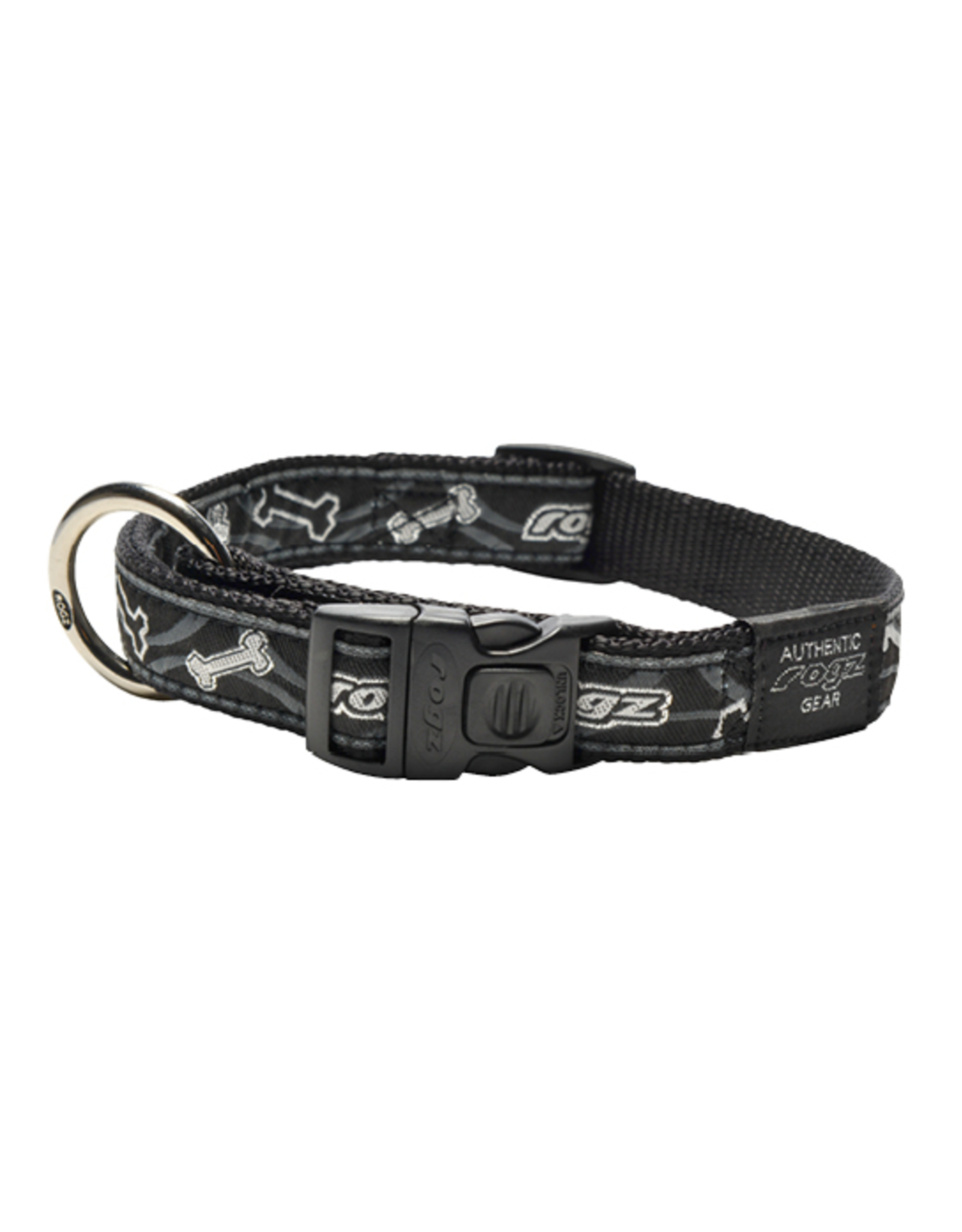 ROGZ JB Collar Small Black Bone Fortune Pet Mart