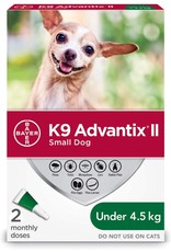 Bayer K9 Advantix II Flea and Tick Protection for Small Dogs weighing less than 4.5 kg