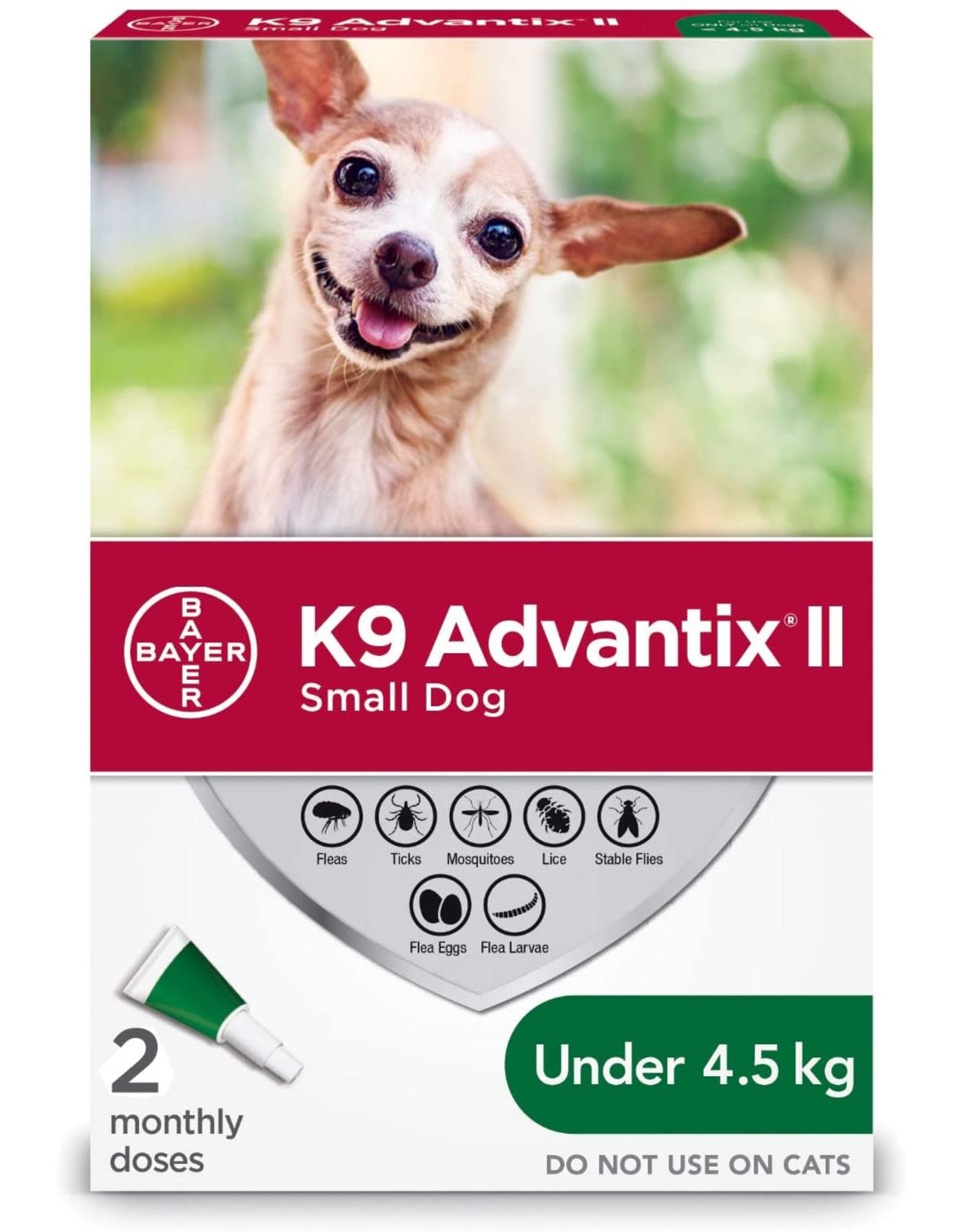 Bayer K9 Advantix II Flea and Tick Protection for Small Dogs weighing less than 4.5 kg