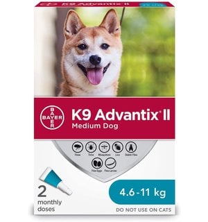 Bayer K9 Advantix II Flea and Tick Treatment for Medium Dogs weighing 4.6 kg to 11 kg