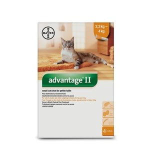 Bayer Advantage II Flea Treatment for Small Cats weighing between 2.3 kg to 4 kg