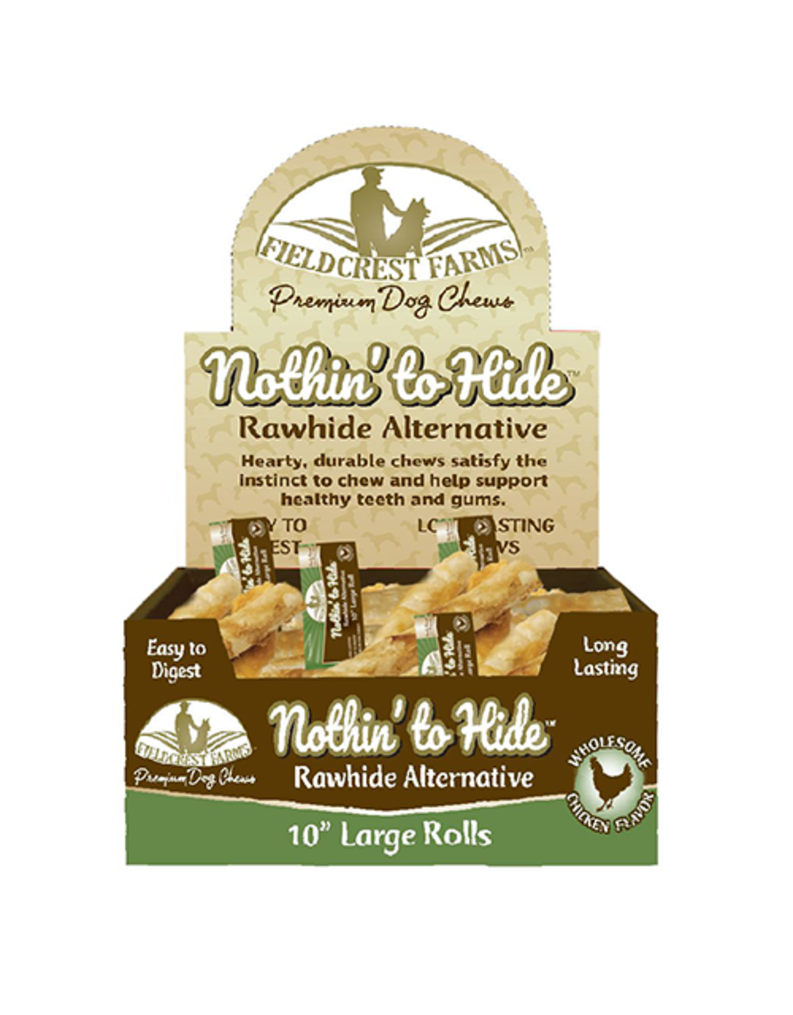 Spot SPOT Fieldcrest Farms Nothin to Hide Chicken Roll Dog Chew 10'' single