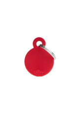 My Family Pet Name Tag-SMALL ROUND ALUMINUM RED