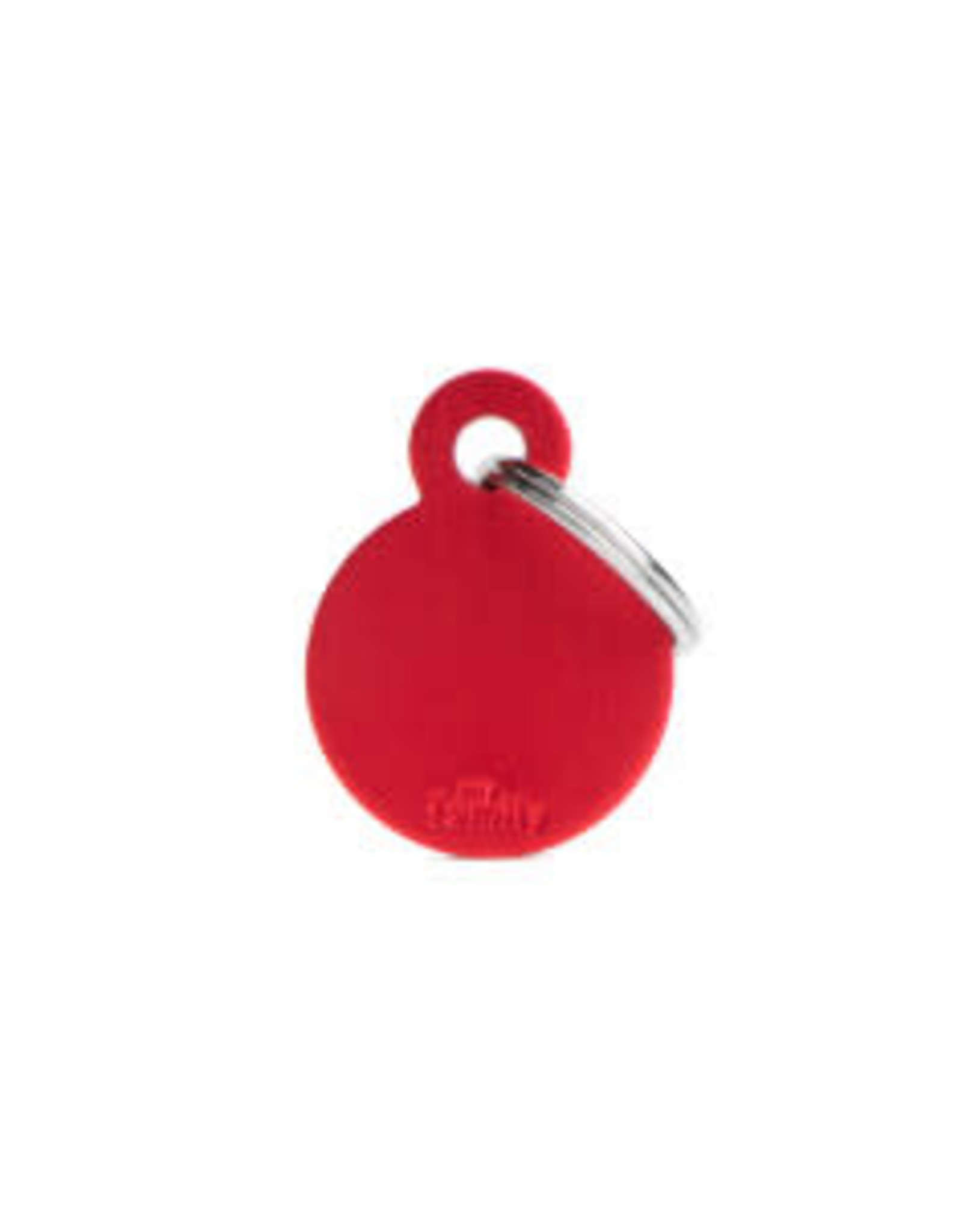 My Family Pet Name Tag-SMALL ROUND ALUMINUM RED
