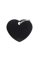 My Family Pet Name Tag-BIG HEART ALUMINUM BLACK