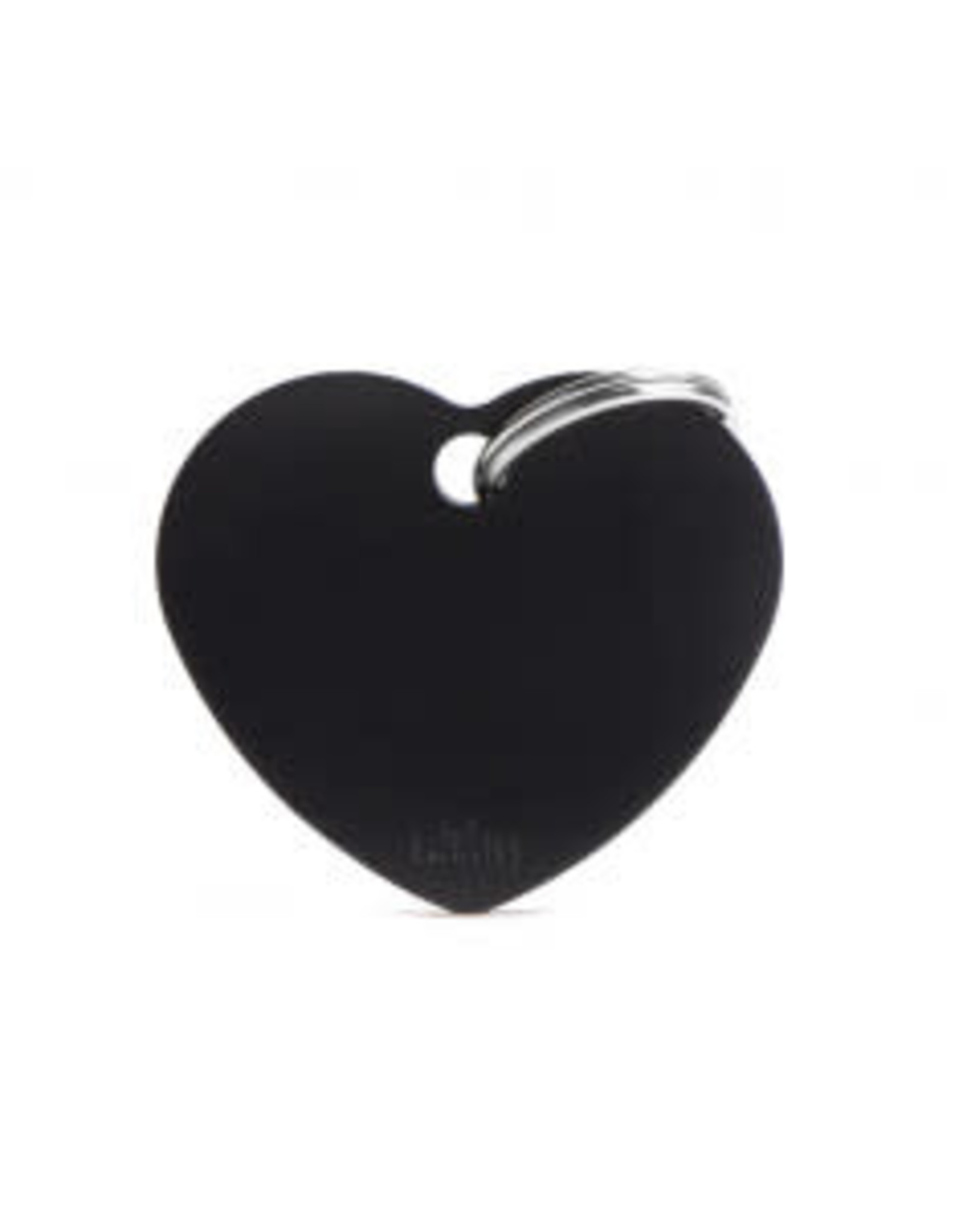 My Family Pet Name Tag-BIG HEART ALUMINUM BLACK
