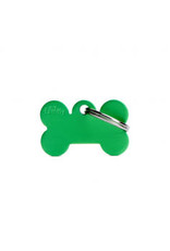 My Family Pet Name Tag-SMALL BONE ALUMINUM GREEN My Family Pet Name Tag-SMALL BONE ALUMINUM GREEN