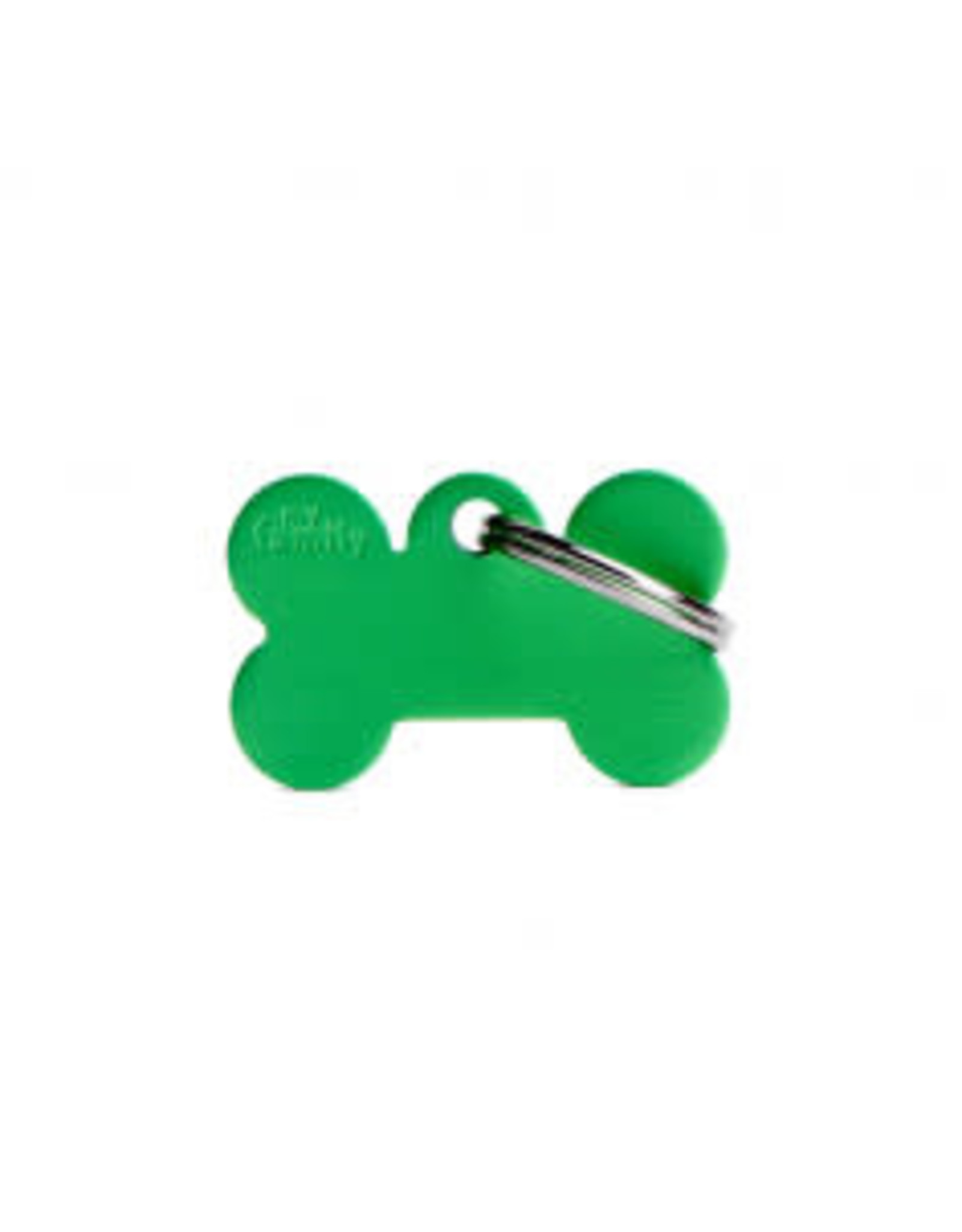 My Family Pet Name Tag-SMALL BONE ALUMINUM GREEN