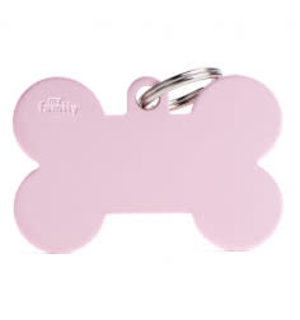 My Family Pet Name Tag-PINK XL ALUMINUM BONE