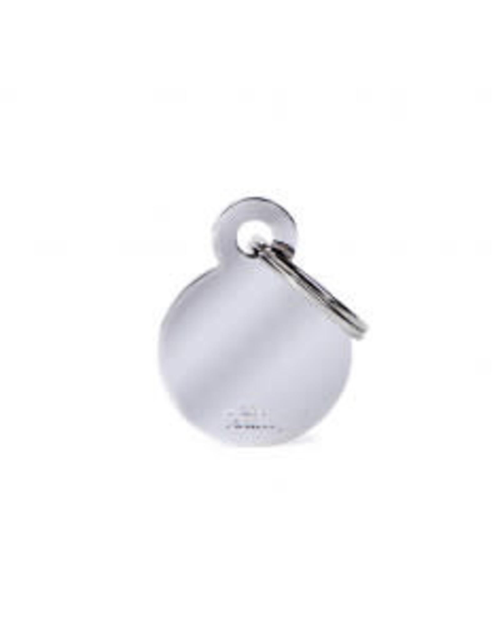 My Family Pet Name Tag-SMALL ROUND CHROMED BRASS