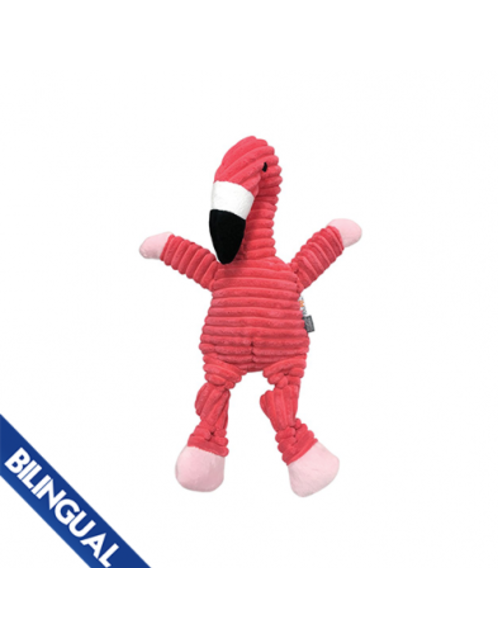 Foufoubrands Rainbow Bright Knotted Flamingo Dog Toy