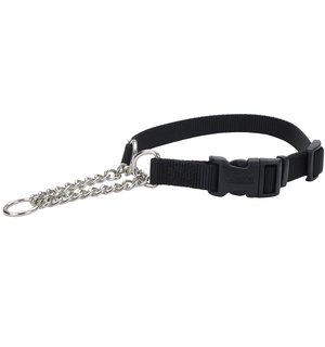 CHECK TRAINING  Adjustable Dog Collar with Buckle Black3/8x11-15IN