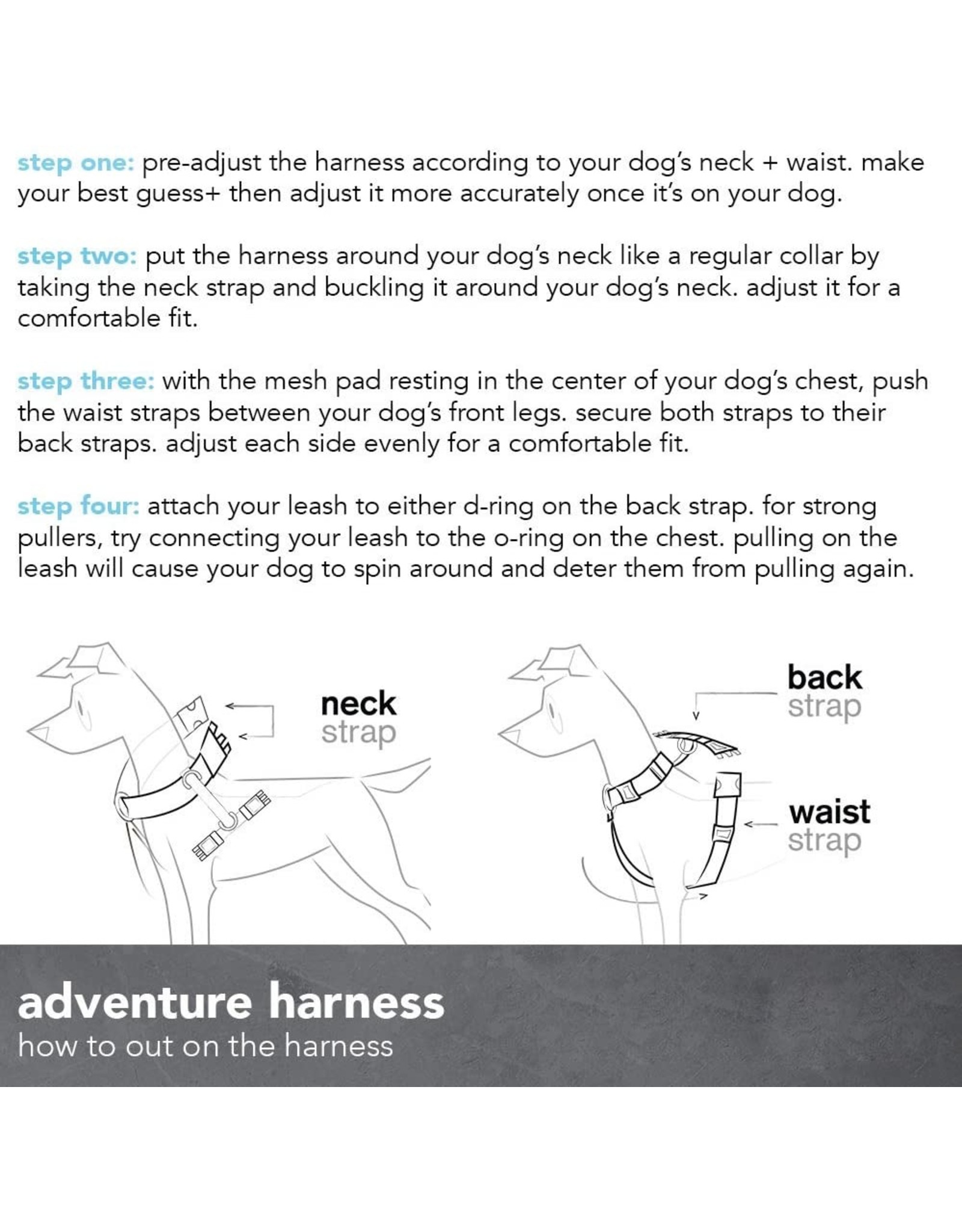 Alcott Alcott Adventure Dog Harness with Reflective Stitching & Mesh Padding