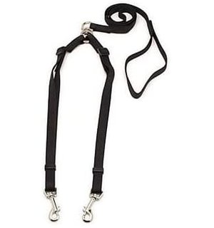 Aspen Pet ASPEN PETÂ® ADJUSTABLE DOUBLE DOG  CUSHION GRIP LEAD BLACK