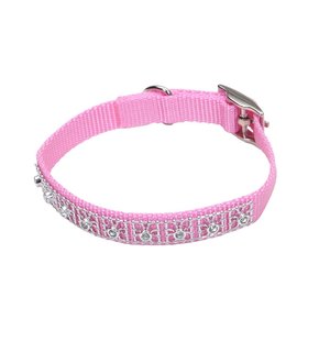 COASTAL COASTAL Nylon Jeweled Collar Pink Bright Dog
