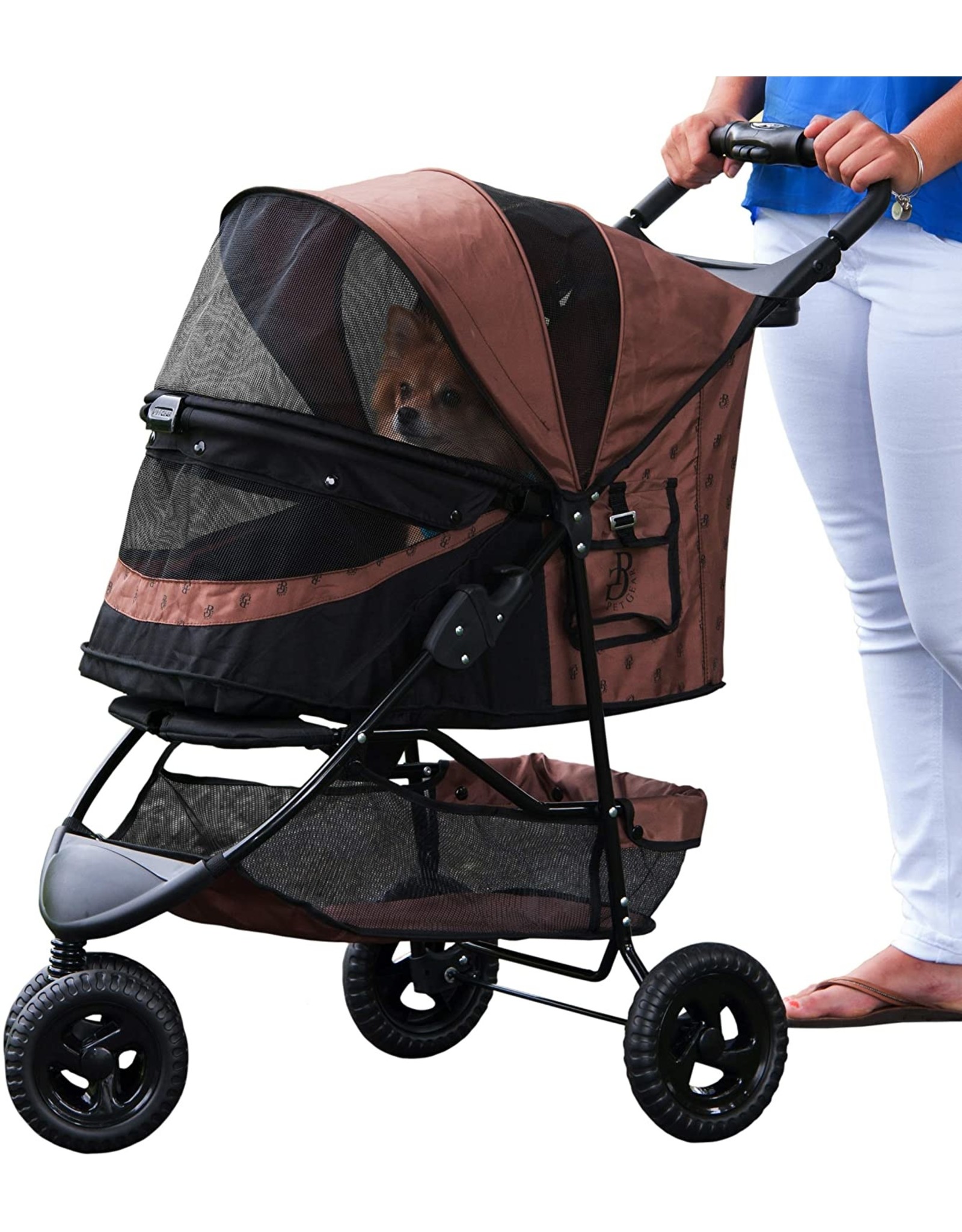 Pet Gear Pet Gear Special Edition No Zip Stroller for Dogs/Cats- Chocolate