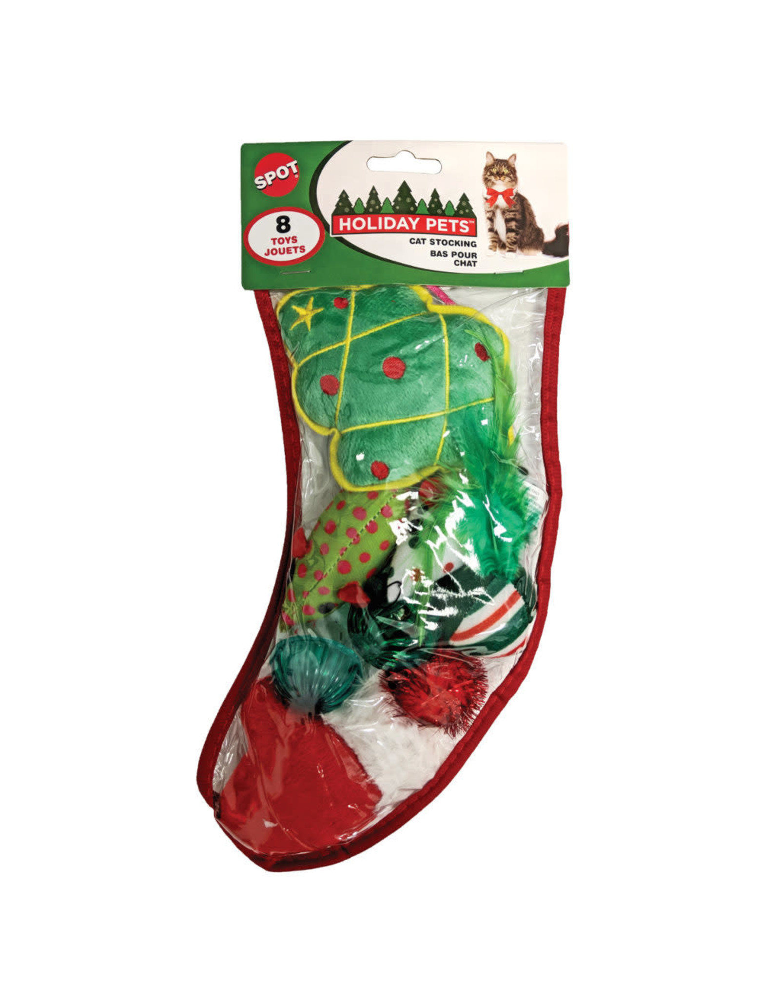 Spot Spot Christmas Toy Stocking with Cat Toys Medium 8pc