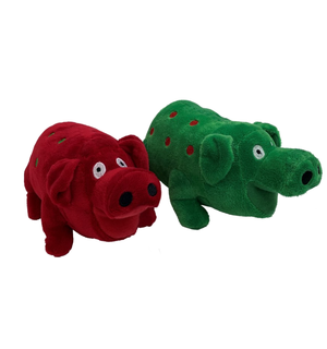 Holiday Plush Pigs Toy for Dog -6”
