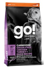 Go Solutions Go Carnivore Grain Free Chicken Turkey Duck Recipe for Senior Dogs 22Lb