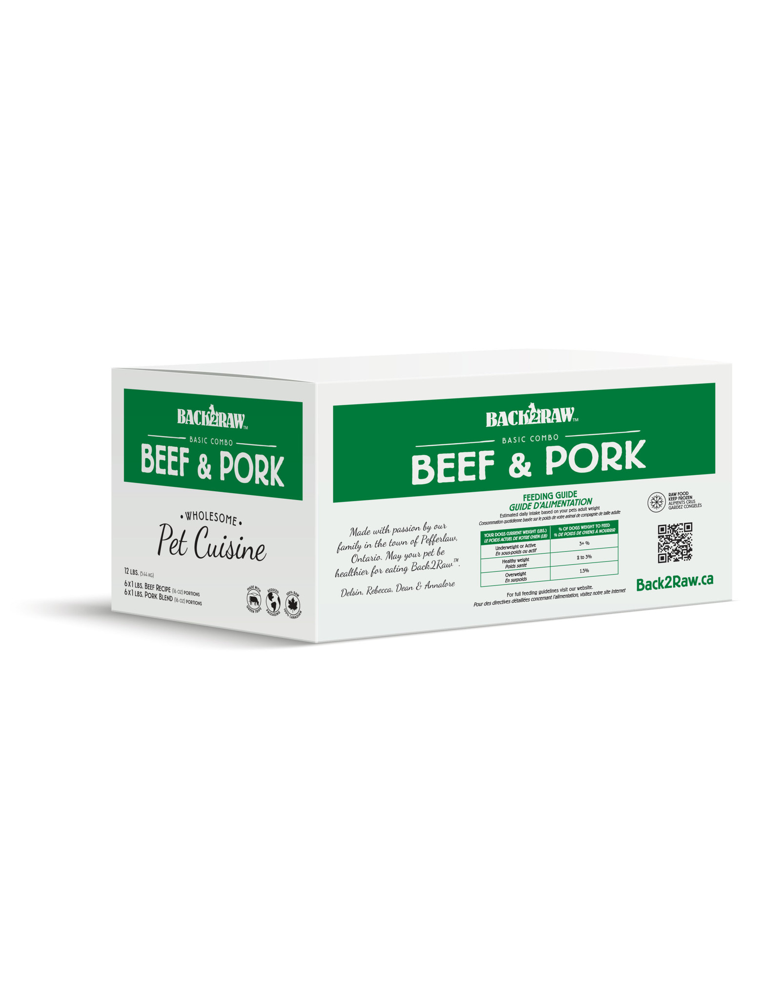 Back2Raw Back2Raw-Basic Patty Beef / Pork Blend - 12lb Box