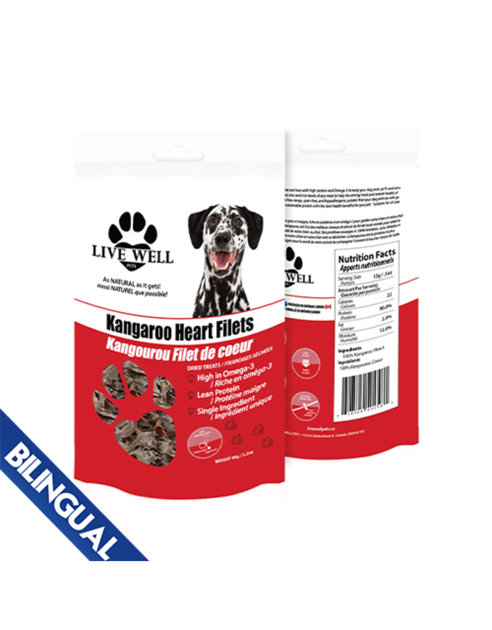 Livstrong LIVSTRONG Kangaroo Heart Filets 75 gm Dog Treat