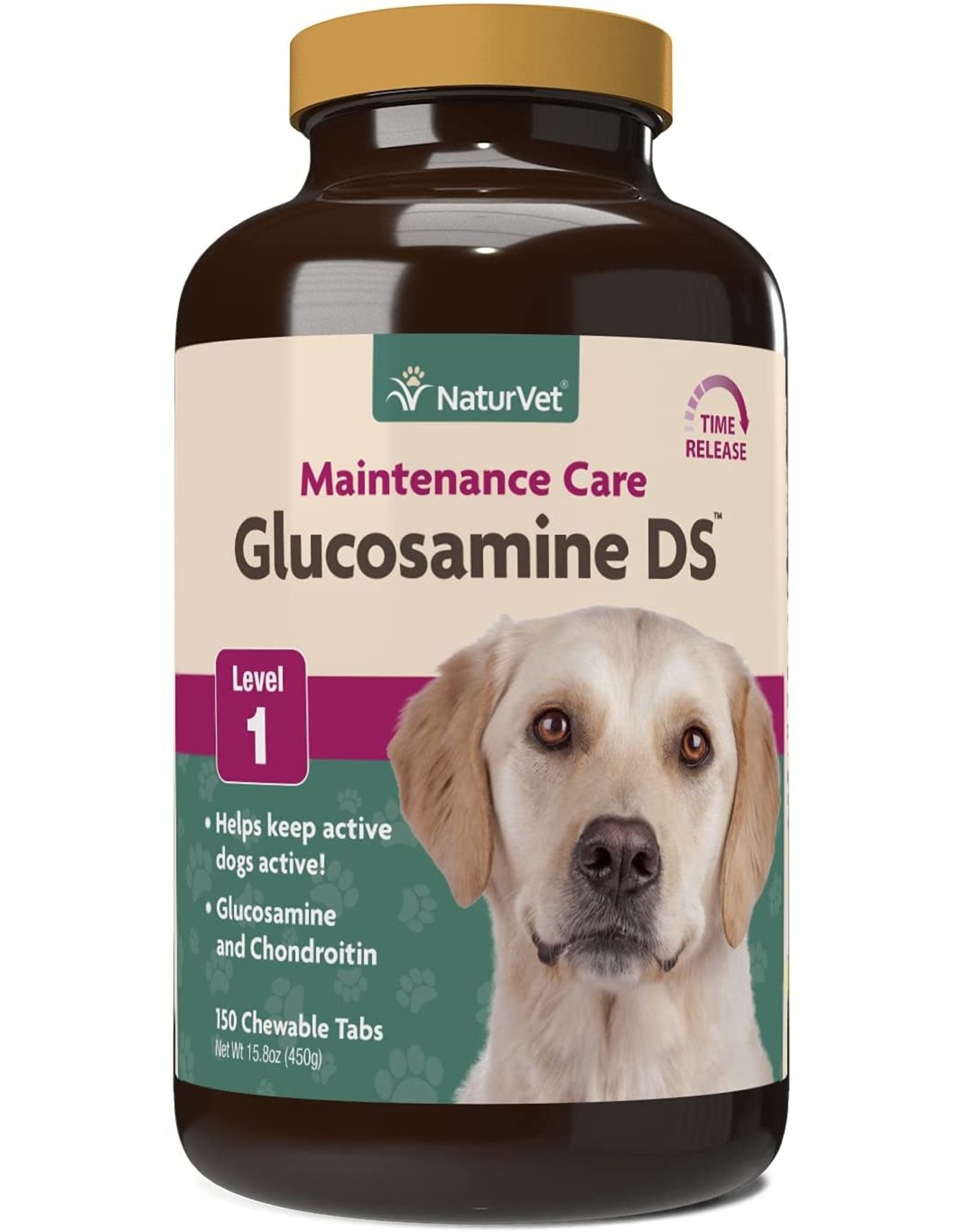 NaturVet® NaturVet Joint Care Maintenance Chewable Tablet Supplement for Dogs and Cats, Glucosamine DS Level 1, Joint Support with Glucosamine, Chondroitin, Omega Acids, 150 Ct.