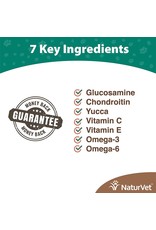 NaturVet® NaturVet Joint Care Maintenance Chewable Tablet Supplement for Dogs and Cats, Glucosamine DS Level 1, Joint Support with Glucosamine, Chondroitin, Omega Acids(60ct)