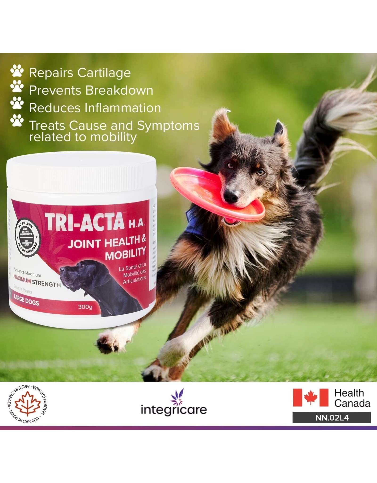TRI-ACTA Tri-ActaH.A. Maximum Strength, Joint Supplement for Pets, with Hyaluronic Acid, Msm Powder, Chondroitin, and Glucosamine for Dogs and Cats