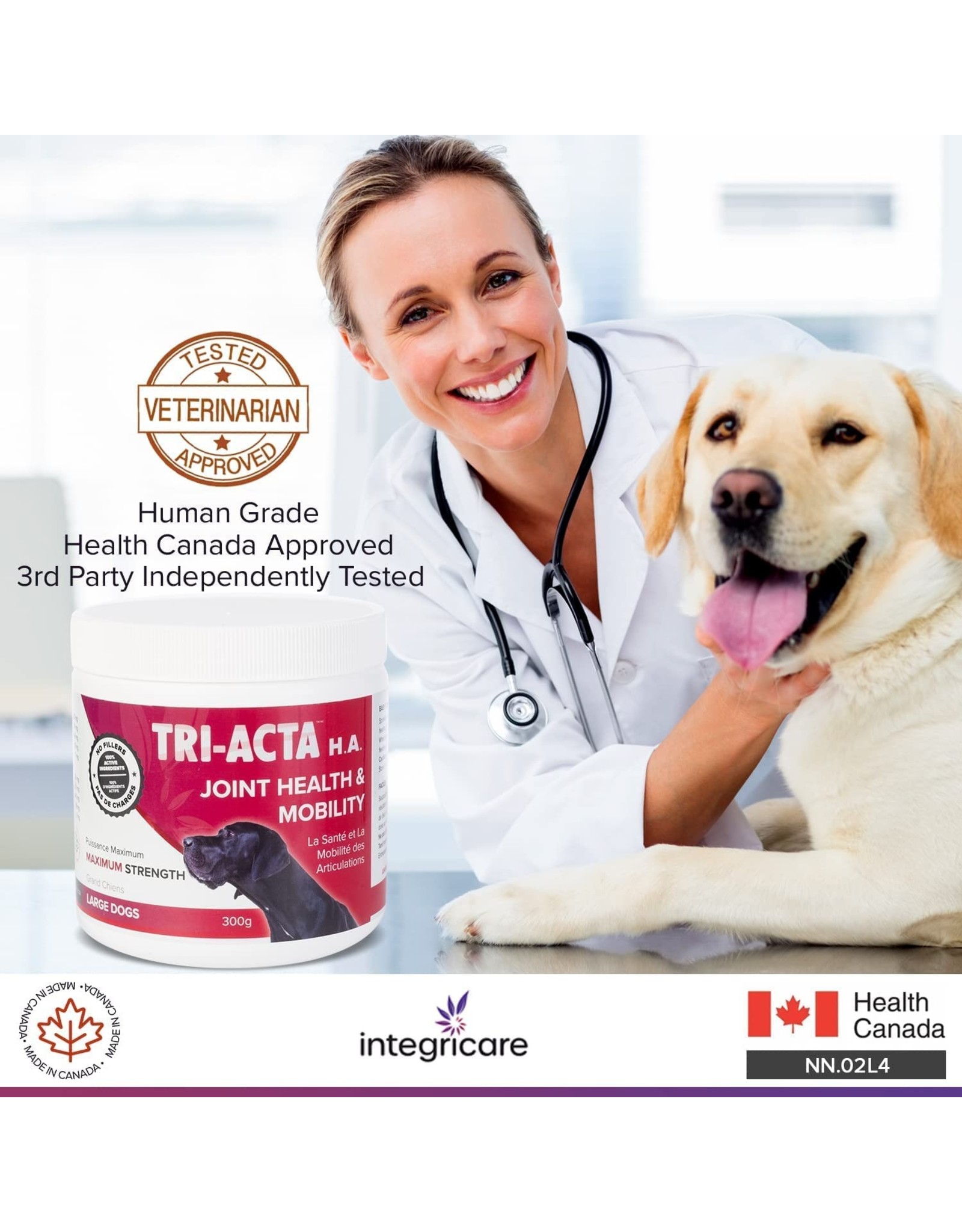 TRI-ACTA Tri-ActaH.A. Maximum Strength, Joint Supplement for Pets, with Hyaluronic Acid, Msm Powder, Chondroitin, and Glucosamine for Dogs and Cats