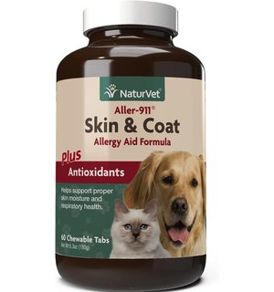 NaturVet® NaturVet Aller-911 Skin & Coat Plus Advanced Allery Aid Chewable Tablets Supplement for Dogs & Cats (60ct)