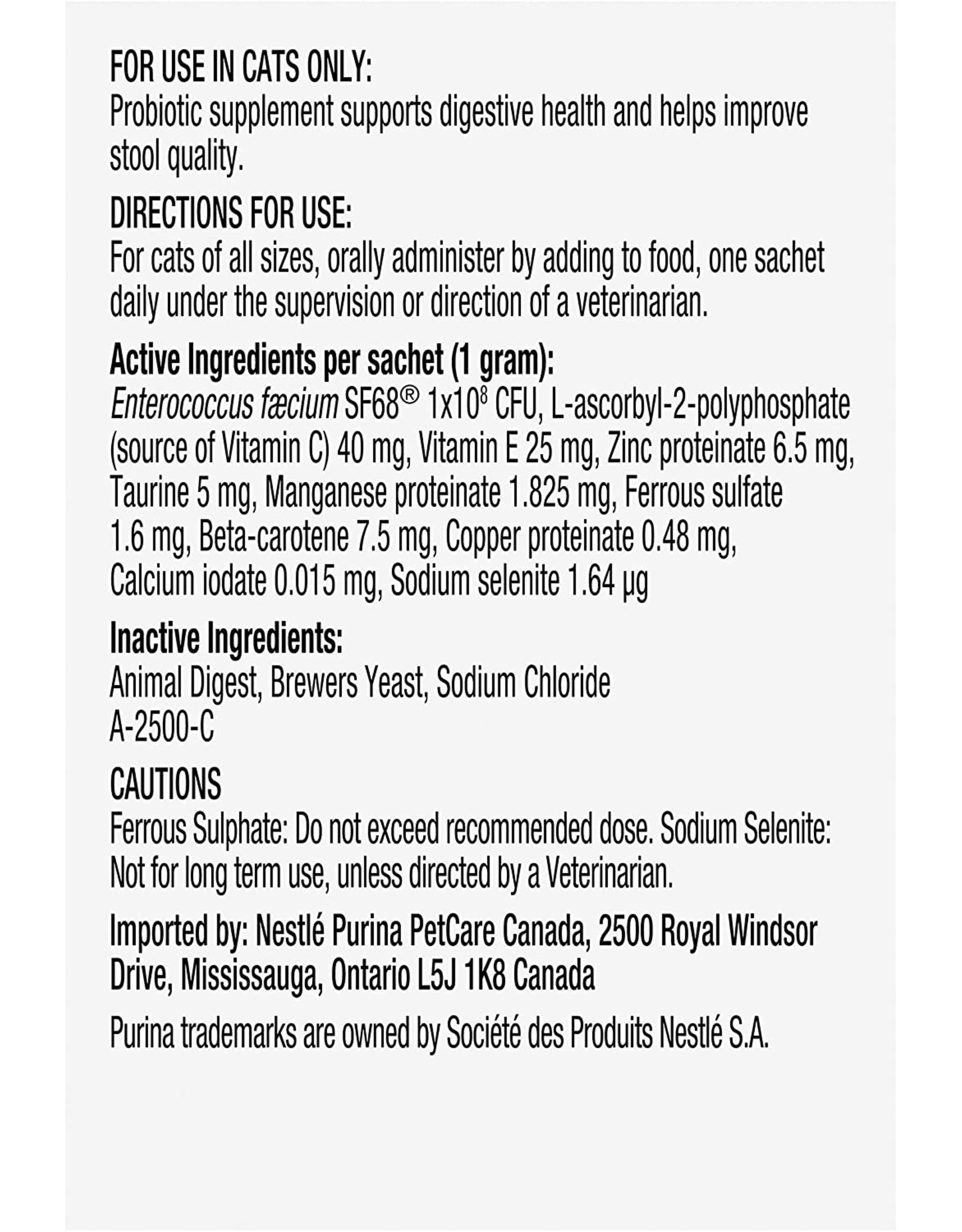 Pro Plan Purina Pro Plan Veterinary FortiFlora Probiotic Cat Supplement 30 x 1g