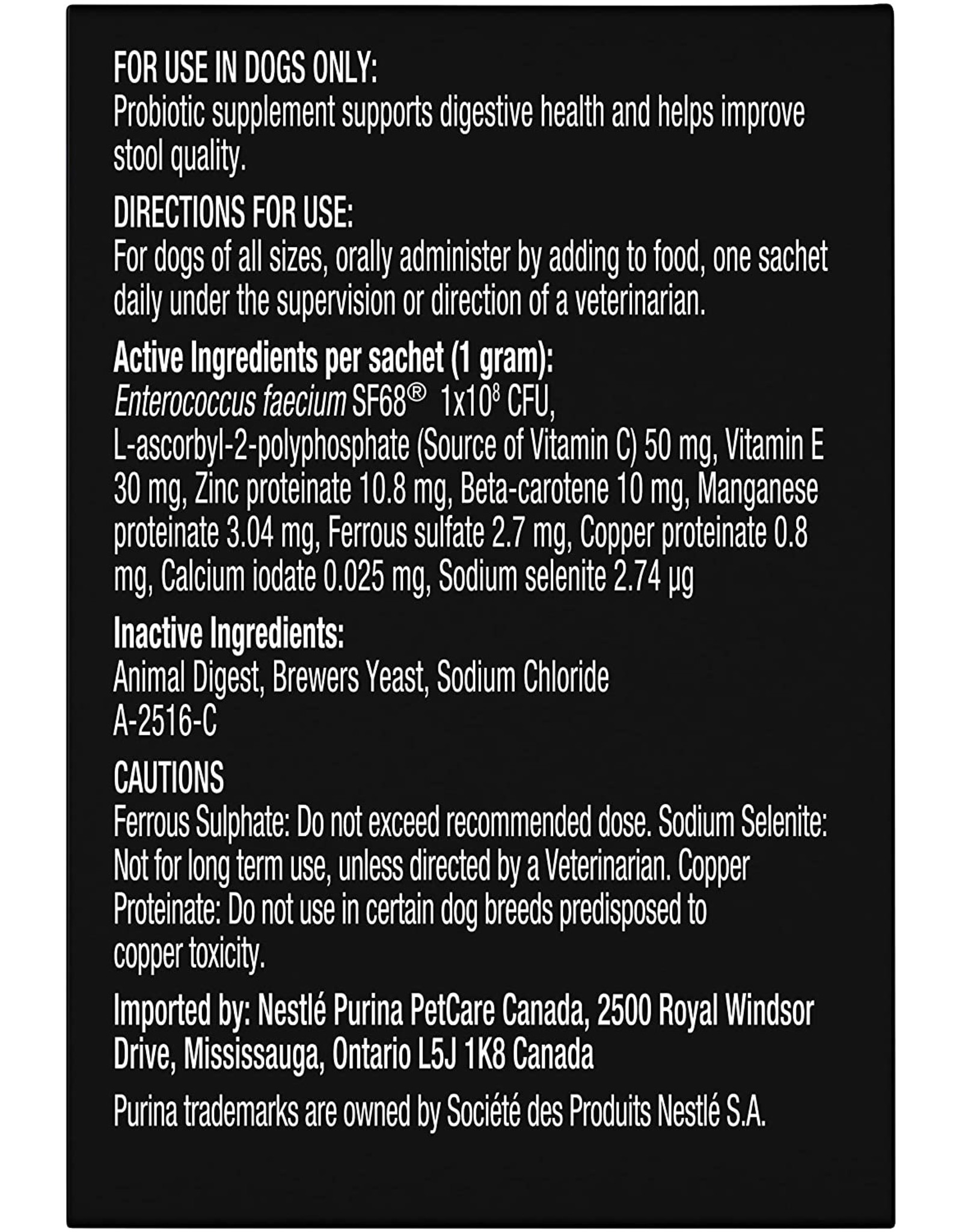 Pro Plan Purina Pro Plan Veterinary FortiFlora Probiotic Dog Supplement 30 x 1g