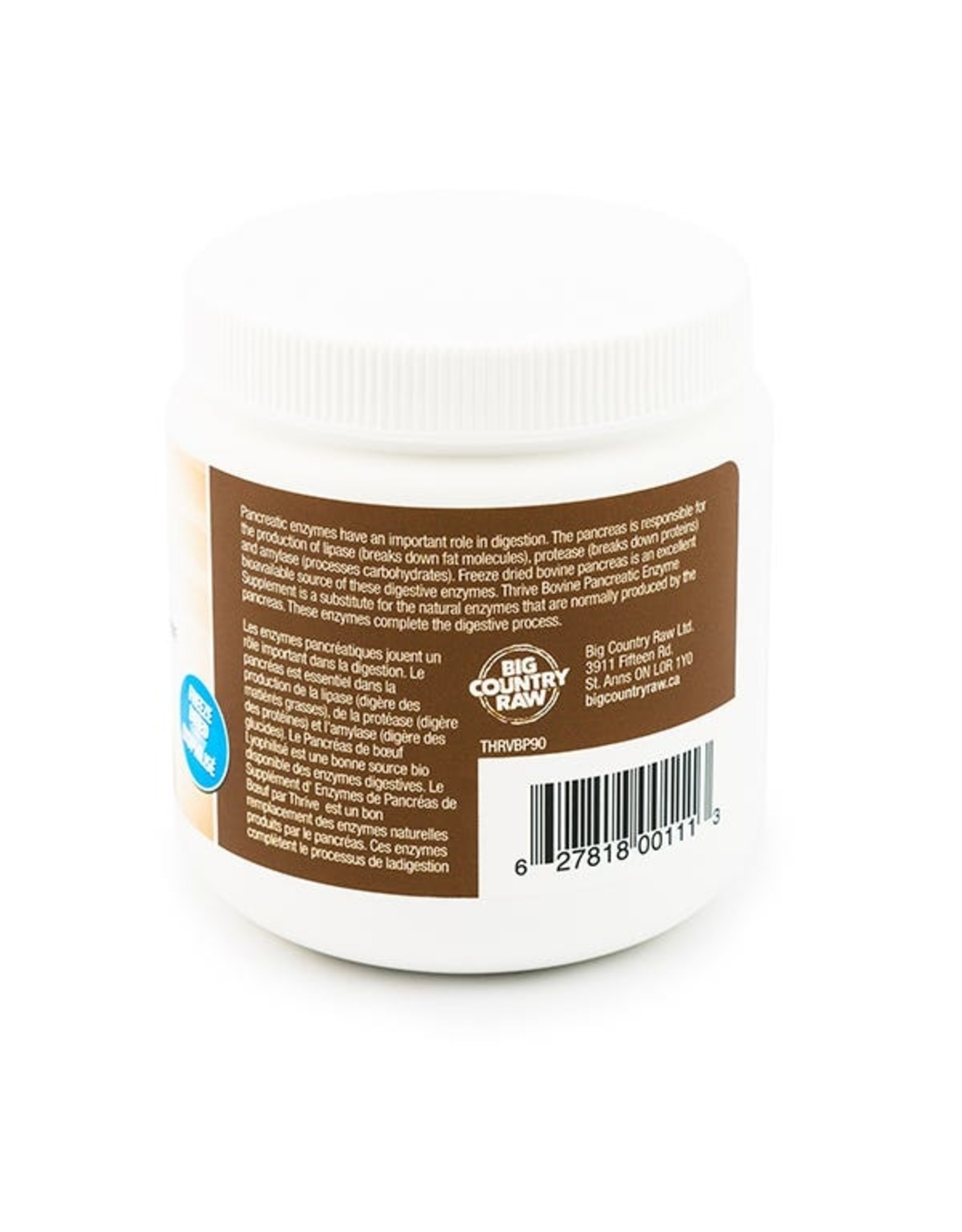 BIG COUNTRY RAW Thrive Bovine Pancreatic Enzyme  Supplement, 90-gram