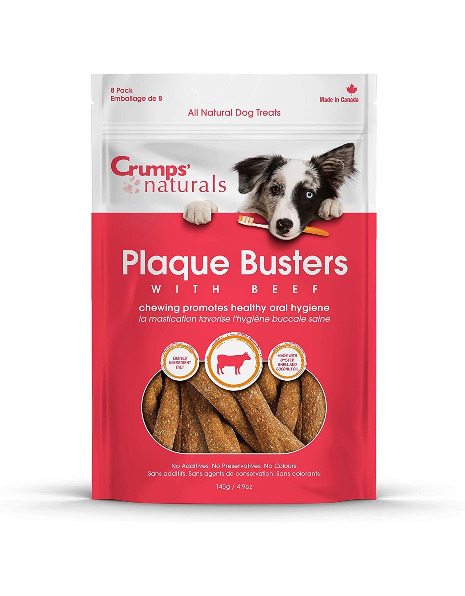 Crumps' Naturals Crumps' Naturals Plaque Busters with Beef 7” (8 Pack) 1-140 g