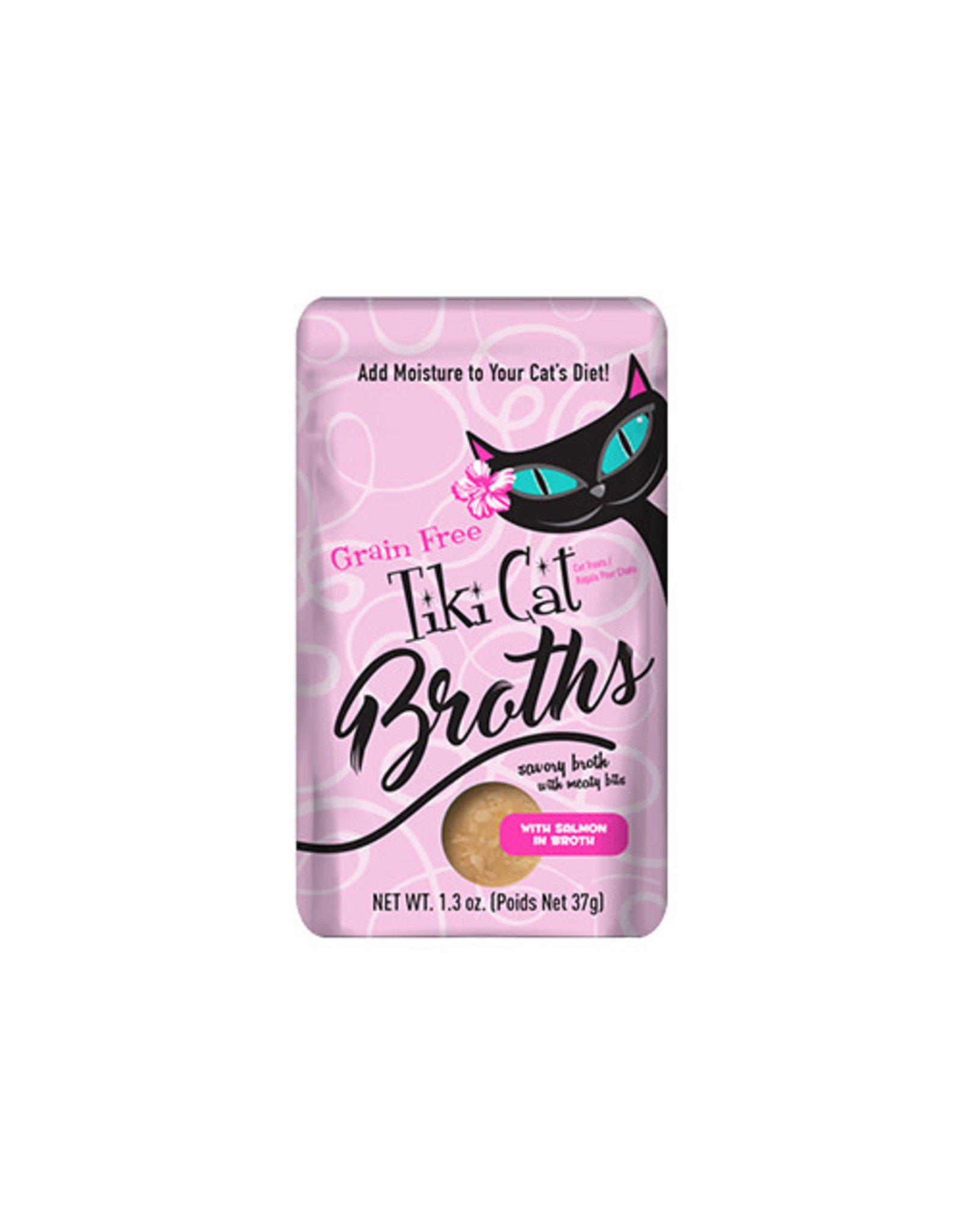 TIKI TIKI CAT® BROTHS™ SALMON IN BROTH WET CAT FOOD TOPPER  1.3 OZ single
