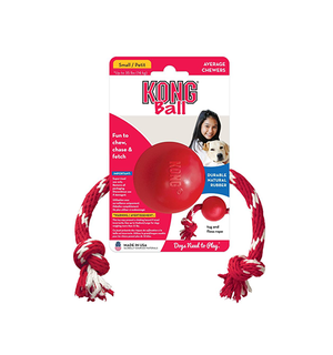 Kong® Ball with Rope  Dog Toy -Small
