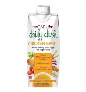 Caru Pet Food Caru Daily Dish Chicken Broth meal topper for dogs and cats 17.6oz  single