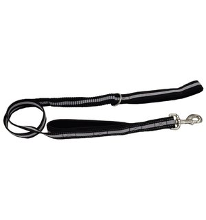 COASTAL Coastal Double Handle Bungee Leash Black Grey Dog 1X1PC 1inx4ft