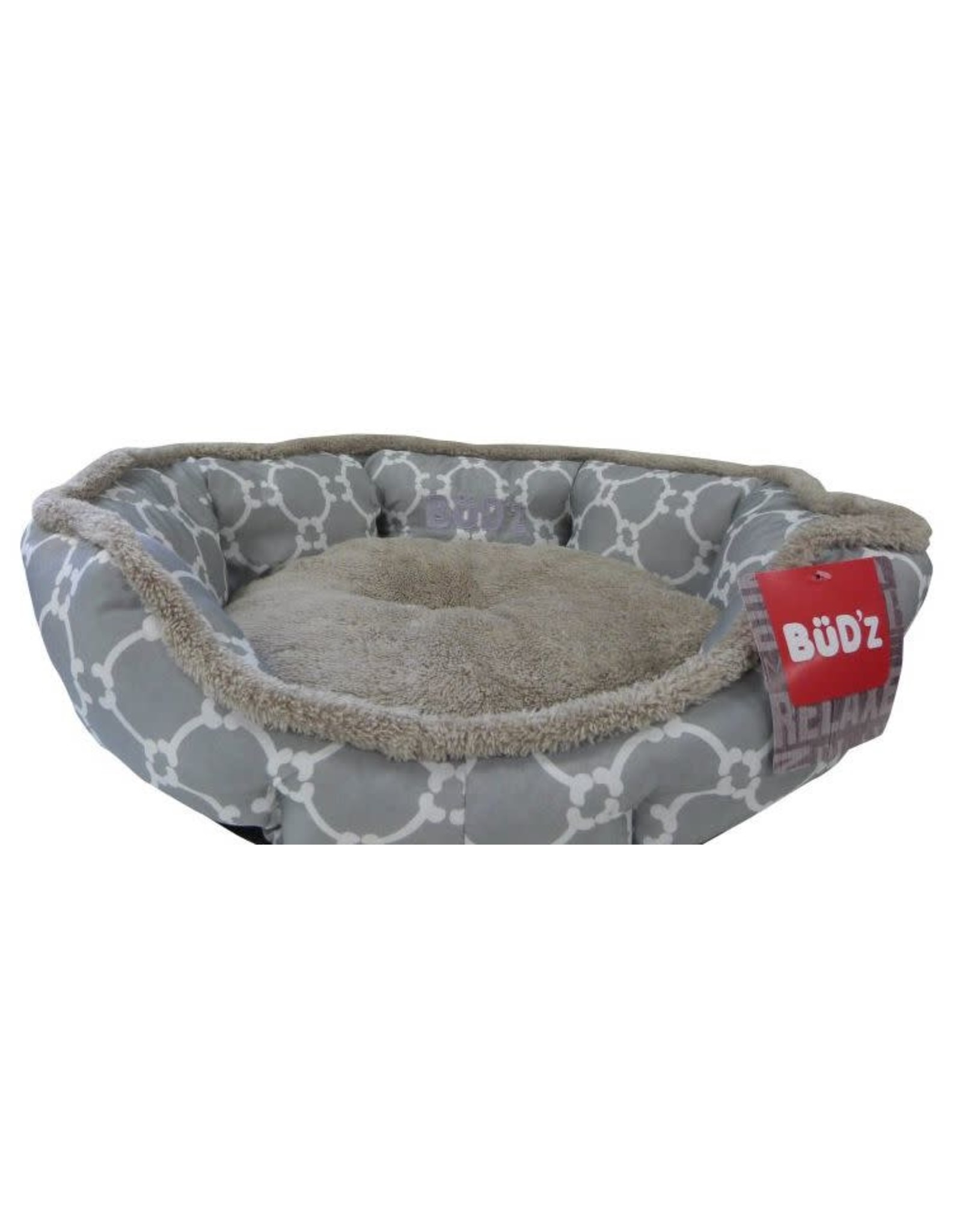 Bud-Z Round Cuddler S Grey Dog 1X1PC 17.5inx15.5in